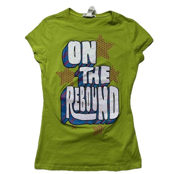 Charlotte Russe Graphic T-shirt Short Sleeve Women Green Size Large - Picture 2 of 9